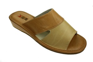 035-A. Laczki damskie oblekane dwukolorowe beżowe