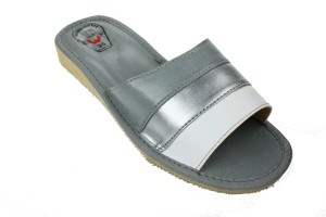 063-F. Laczki damskie Wójciak trójkolorowe paski srebrne