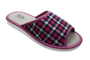 1069. Laczki damskie otwarte Pami DOG kratka wrzosowe