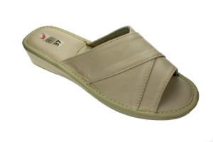 034. Laczki damskie  oblekane na krzyż beżowe