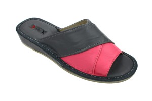 034-F. Laczki damskie  oblekane na krzyż popielato-różowe