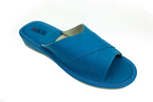 034-I. Laczki damskie  oblekane na krzyż c. niebieskie