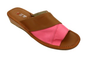 034-J. Laczki damskie  oblekane na krzyż rudy z różem