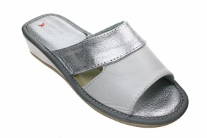 035-F. Laczki damskie oblekane biało-srebrne