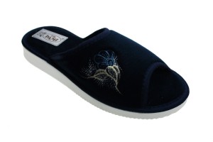 104-B. Laczki damskie otwarte Pami welur granatowe