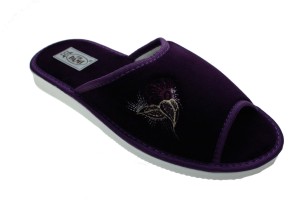 104-C. Laczki damskie otwarte Pami welur ciemno-fioletowe