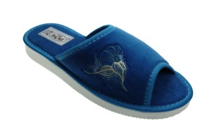 104-H. Laczki damskie otwarte Pami welur niebieskie