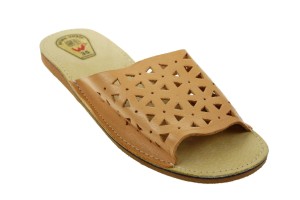 046. Laczki damskie otwarte płaskie - skóra świńska