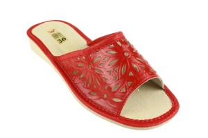 053. Laczki damskie otwarte tłoczone czerwone