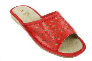 053-A. Laczki damskie otwarte tłoczone koralowe