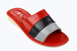 063-B. Laczki damskie Wójciak trójkolorowe paski czerwone