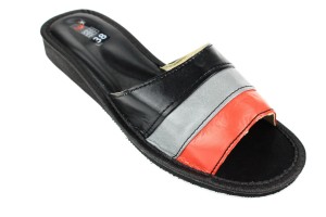 063-G. Laczki damskie Wójciak trójkolorowe paski czarne