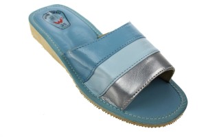 063-K. Laczki damskie Wójciak trójkolorowe paski niebieskie