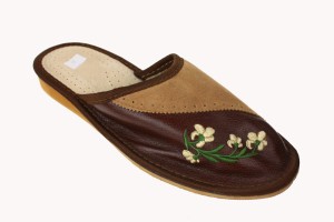 073-B. Laczki damskie pełne Pawlikowscy brąz z brązem