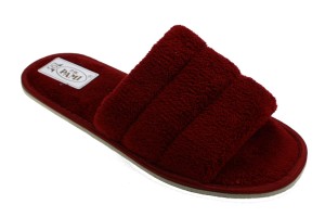 106-A. Laczki damskie otwarte Pami frotka DŁG płaskie bordowe