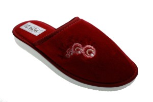 107-A. Laczki damskie pełne Pami welur DZG bordowe