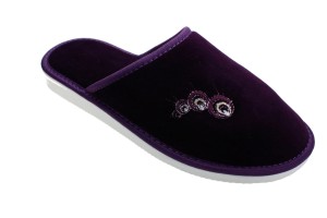 107-J. Laczki damskie pełne Pami welur DZG fioletowe