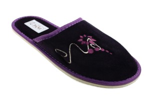 108-C. Laczki damskie pełne Pami welur płaskie DZP fioletowe