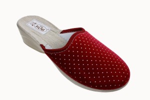 109. Laczki damskie pełne Pami welur wysoki odlew bordowe