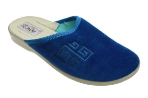 112-C. Laczki damskie pełne Pami płaskie odlew DZ-PU niebieskie