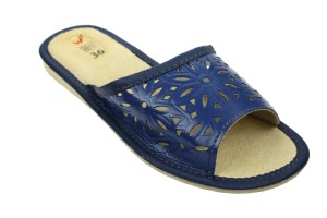 420. Laczki damskie otwarte tłoczone granatowe