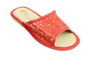 420-E. Laczki damskie otwarte tłoczone koralowe