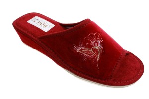 122. Laczki damskie otwarte Pami wysoki klin DOD bordowe