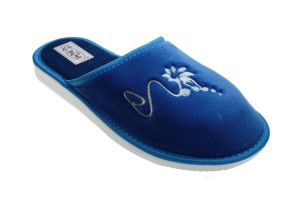 107-B. Laczki damskie pełne Pami welur DZG niebieskie