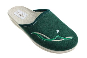 114-A. Laczki damskie pełne Pami lniane wysoki odlew TOP-1 LEN zielone