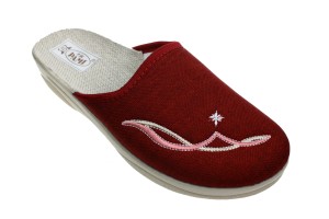 114-B. Laczki damskie pełne Pami lniane wysoki odlew TOP-1 LEN bordowe