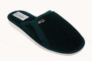 123-D. Laczki damskie pełne Pami płaskie welur z gumką DZG-G zielone