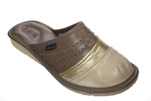 321-A. Laczki damskie pełne Wójciak beżowo-złote