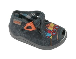 327. Obuwie chłopięce Befado sandałki popielate z ciuchcią 947 P 187