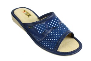 1000-C. Laczki damskie otwarte z kokardką granatowe