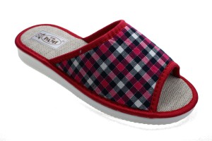 1069-B. Laczki damskie otwarte Pami DOG kratka c. różowe