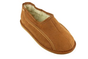 553. Bambosze skóra zamszowa owcza wełna damskie