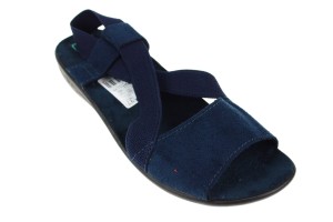 729-A. Obuwie damskie tekstylne adanex sandałki granatowe