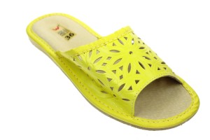 420-L. Laczki damskie otwarte tłoczone  żółte