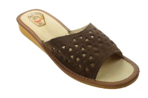 189-A. Laczki damskie Wójciak skóra zamszowa brązowe