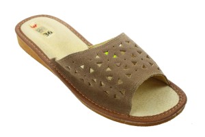 189-F. Laczki damskie Wójciak skóra zamszowa beżowe