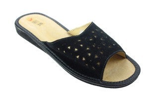 189-D. Laczki damskie Wójciak skóra zamszowa czarne