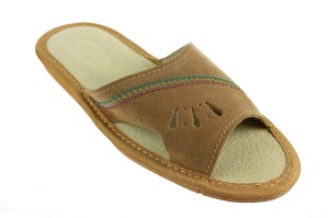 907-A. Laczki damskie skóra zamszowa brązowe