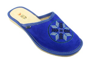 1263-A. Laczki damskie Wójciak skóra zamszowa chabrowe