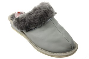 591-E. Laczki damskie Wójciak kożuchowe popielate