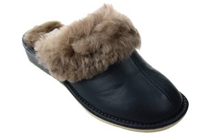 591. Laczki damskie Wójciak kożuchowe granatowe