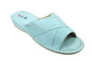 034-L. Laczki damskie  oblekane na krzyż jasno niebieskie