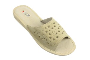 189-H. Laczki damskie Wójciak skóra zamszowa ecri