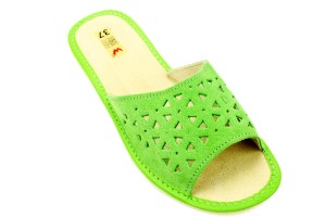 1665. Laczki damskie Wójciak skóra zamszowa zielone