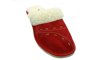 1748-A. Laczki damskie Wójciak zamszowe ocieplane dziurki bordowe