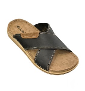 1201. Obuwie męskie klapki Inblu brązowe